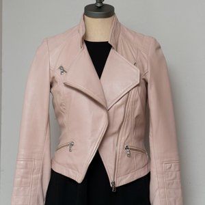 Kenna-T Pink 100% Leather Motorcycle Jacket XS
